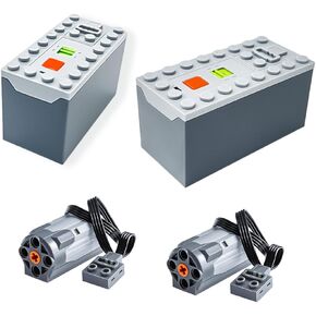Power Functions M-Motor 8883 (2 PCS) Battery-Box-88000 (2 PCS) Compatible with Lego Motor MOC Technic Parts
