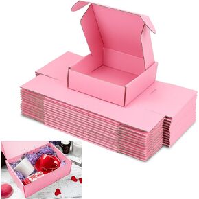Small Shipping Boxes,6 x 6 x 2inch Corrugated Cardboard Box Set of 25 Mailer Box,Suitable for Shipping Mailing,Storing Small Items and Gift Presents Packing,Red in Saudi Arabia