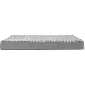 Furhaven Cooling Gel Dog Bed for Large Dogs w/ Removable Washable Cover, For Dogs Up to 95 lbs - Ultra Plush Faux Fur & Suede Mattress - Gray, Jumbo/XXL