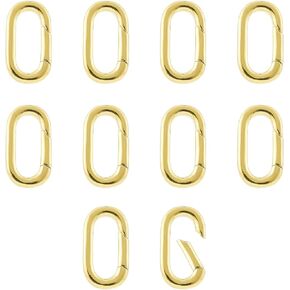 10pcs clasp clasp carabiner ، موصل قلادة المجوهرات للتمديد أو الإصلاح ، الذهب -17.9 ملم