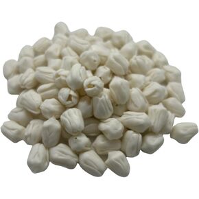 100 PCS White Jasmine Buds No Stem Pikake Clay Beads for Jewelry Making DIY Craft Supplies