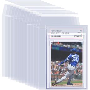 100 Pack Trading Card Sleeves for 35PT PSA Graded Slab, Resealable Penny Sleeves for PSA Graded Slabs, Clear Top Loading PSA Slab Sleeves Graded Card Protector (100)