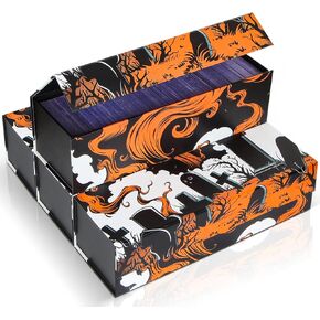 Trading Card Storage Box, Top Loader Boxes with Magnet Lid, Sports Card Case for Baseball/Soccer Card, Card Holder Case fits 800 Cards or 200 Top Loaders (Ethereal Elemental Grid, 4 Pack)