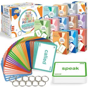 بطاقات فلاش Springflower 600 Sight Words Flash، Dolch & Fry بطاقات فلاش Word عالية التردد لمستلزمات المدرسة المنزلية في رياض الأطفال، ألعاب كلمات البصر للأطفال في مرحلة ما قبل الروضة ورياض الأطفال والصف الأول والثاني والثالث in Kuwait