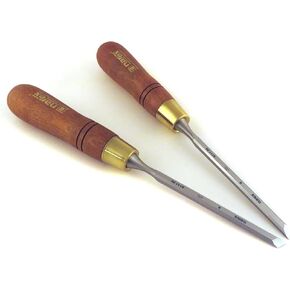 Narex Right & Left 6 mm 1/4" Skew Paring Chisels 811106/811156