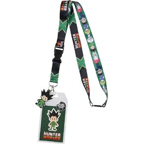 Hunter x Hunter Anime ID Badge Holder Lanyard w/Gon Freecss Rubber Pendant and Collectible Sticker