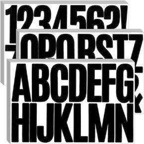 Bemeol 30 Sheets Large Letter Sickers 3 inch Vinyl Letter Alphabet Number Stickers for Bulletin Board Classroom Mailbox Window Door Home Decor(Black)