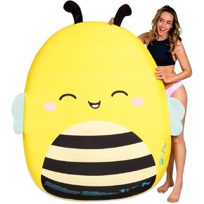 Bigmouth X Squishmallows Pool Original Pool Giant Float ، طوافات بليارون قابلة للنفخ للبالغين والأطفال ، غطاء نسيج Squishmally ، 63 بوصة - مشمس النحل
