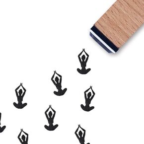 Yoga Rubber Stamp, 3/5 Inch Small Mini Stamp for Scrapbooking Card Making Planner