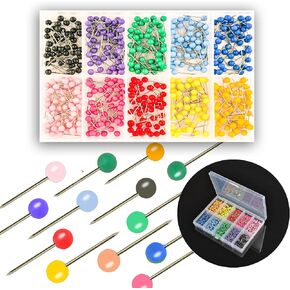 1000 PCS Push Pins Map Tacks,Multi-Color 1/6 inch Round Head with Stainless Point,15 Assorted Colors in Reconfigurable Containers for Bulletin Board and Home Office Use