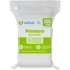 AdTech Hot Glue Sticks 4" Mini Size, White, 550 Sticks