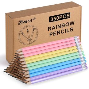 ZWlOT 175PCS Pastel Pencils #2 Pre-Sharpened Pencils With Eraser Bulk, Assorted Colors,Wooden Hexagonal Pencil for School Classroom,Teacher Supplies Gifts, Drawing and Sketching