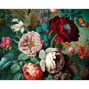 mrpwnle Flower Paint by Numbers Kit for Adults Beginner Flowers Adult Paint by Number Kits Canvas Adults' Paint-by-Number Kits DIY Oil Painting Kits for Gift Home Wall Decor 20x16Inch