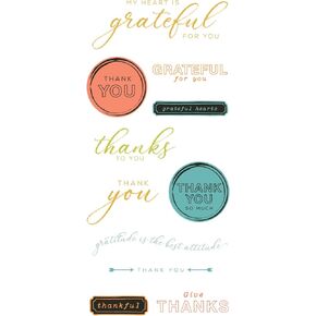 Sizzix Clear Stamps w/Framelits Die Thankful Sentiments by 49 and Market