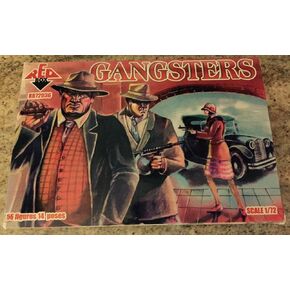 PLASTIC MODEL FIGURES Gangsters 56 FIGURES IN 14 POSES 1/72 RED BOX 72036