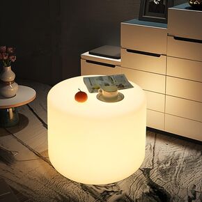 16-Inch LED Cylinder Floor Lamp, 16 Dimmable Colors LED Glow Chair, Rechargeable & Remote LED Low Stools, Nightstand Mood Light, Modern LED Floor Lamp for Living Room, for Wedding Hallway Party Decor