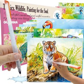 QUOKKA 10PACK Water Painting Dementia Activities for Seniors - Forest Moments - Alzheimers Products for Elderly - Activities for People with Dementia - Crafts for Seniors