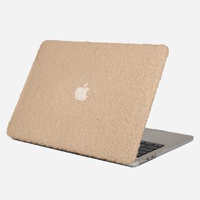 Compatible with MacBook Pro 13 inch Case 2016-2022, A2338 M1 M2/A2289/A2251/A2159/A1989/A1706 with Touch Bar & Touch ID, Plush Sherpa Hard Shell Case, Beige