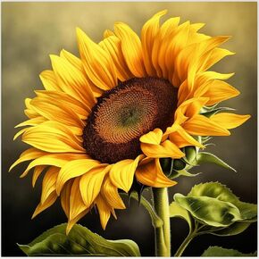 Eiflow Sunflower Diamond Art Painting Craft Kits for Adults, DIY Diamonds Painting Round Full Drill(35x35cm/14x14in)