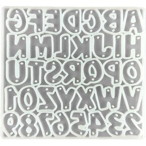 Silicone Mold,DIY Alphabet Earrings Keychain Silicone Mold DIY Art Crafts Letter Number Eardrops Danglers UV Crystal Resin Epoxy Mold, Clear