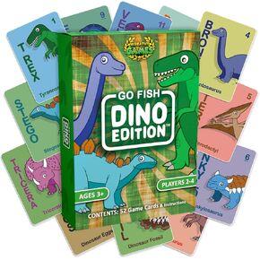 Wreathy Games® - Go Fish Dino Edition® Card Game Deck - Ages 3 and up