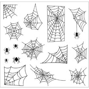 Arbuya Halloween Spider Web Clear Stamps للمجلات الفنية أو صنع البطاقات ، العناكب عيد الهالوين سيليكون ختم ختم واضحة للبطاقات صنع DIY الورق الورق الحرف الديكور