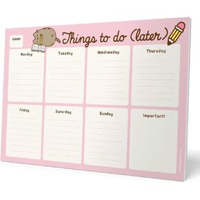 To Do List Notepad Pusheen Calendar A4 | Daily, Weekly Planner | ADHD Planner Pad | 54 Tear-Off Sheets 90 gsm | Pusheen Stationery | Improve Productivity | Task Planner