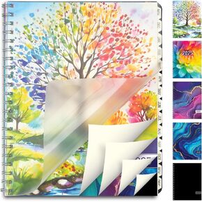 ESSENTIAL 2025 8.5" x 11" Planner, 14-Month (November 2024 - December 2025) Weekly & Monthly Matrix Style, 5 Fashion Covers, Frosted Poly Protector, Monthly Tabs, Notes, Sticky Ruler, Wire-O Bound