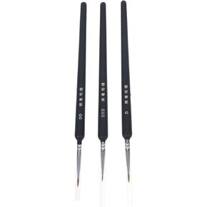 Stobok 3pcs التفاصيل المصغرة للطلاء نصيحة نصيحة تفاصيل لوحة الطلاء مجموعة الذئب اللوحة الشعر لزيت أداة ألوان مائية (000 + 00 + 0)