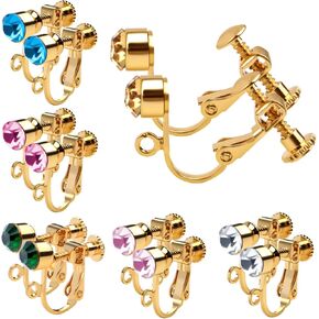 Aylifu Clip-on Earring Converter, 20 Pieces Screw Type Earring Clip Converter Components Findings with Loop for Non-Pierced Ears Jewellery Making - Silver and Gold Color