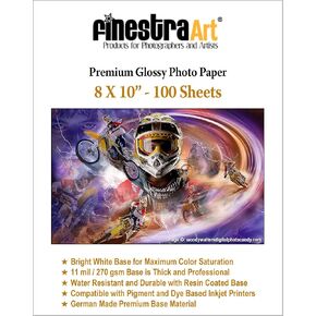 8" X 10" Premium Glossy Inkjet Photo Paper - 100 Sheets