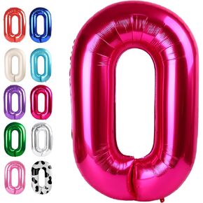 Pink Number 1 Balloon 40 inch, Number 1 Birthday Balloon for Boy Girl, Pink Foil One Balloon for 1st 10 11 12 16 18 Birthday Party, Anniversary Celebration Number Balloons Decorations