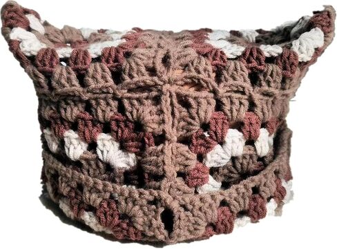 Women Cat Ear Beanie Hat Striped Crochet Animal Unisex Headwear Homemade Chirstmas Gifts in Saudi Arabia