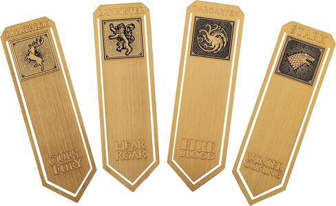 Cinereplicas Game of Thrones - مجموعة من 4 Targaryen Metal و Stark و Lannister و Baratheon مرجعية 10 * 3 سم لكل منهما - ترخيص رسمي in Saudi Arabia