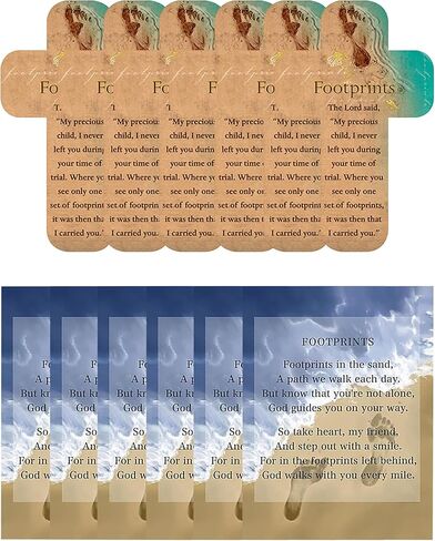 آثار أقدام في بطاقة الرمال - آثار أقدام متقاطعة في المرجعية الرملية - بطاقة آثار أقدام ملهمة ومرجعية مرجعية تم تعيينها لدراسة الكتاب المقدس ، الكتاب ، المجلة - 12 عنصرًا إجمالي in Kuwait