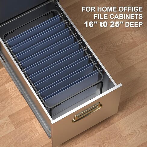 Legal/Letter Size Hanging File Folder Frame,Adjustable Length 16 to 25 inches,Heavy Duty Steel File Cabinet/Drawer Organizer Insert,Hanging Folder Holder for Desktop,11.6" W X 9.3" H,1 Pack in Saudi Arabia
