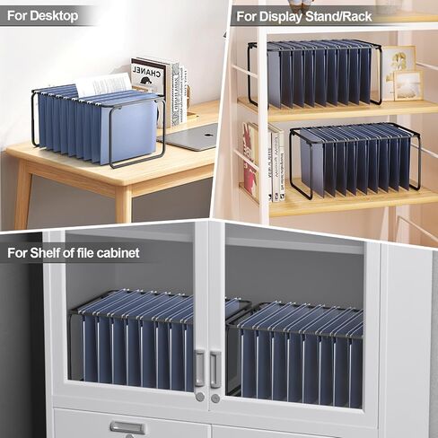 Legal/Letter Size Hanging File Folder Frame,Adjustable Length 16 to 25 inches,Heavy Duty Steel File Cabinet/Drawer Organizer Insert,Hanging Folder Holder for Desktop,11.6" W X 9.3" H,1 Pack in Saudi Arabia