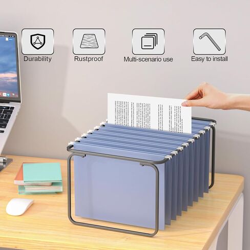 Legal/Letter Size Hanging File Folder Frame,Adjustable Length 16 to 25 inches,Heavy Duty Steel File Cabinet/Drawer Organizer Insert,Hanging Folder Holder for Desktop,11.6" W X 9.3" H,1 Pack in Saudi Arabia