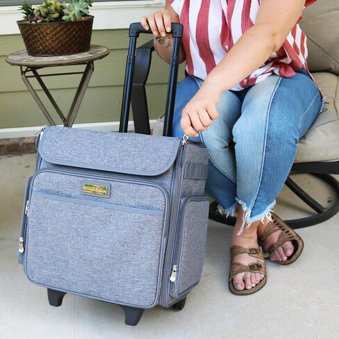 Everything Mary Rolling Craft Bag, Heather - Papercraft Tote with Wheels for Scrapbook & Art Storage - Organizer Case for IRIS Boxes, Supplies, and Accessories - for Teachers & Medical in Saudi Arabia