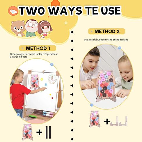 GdosRuth Classroom Reward Jar Magnetic Reward Jars for Kids Behavior Reward Chart for Kids Positive Behavior Jar Potty Training in Saudi Arabia