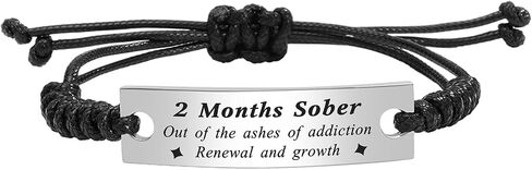 3 Years Sobriety Gifts - Out of The Ashes of Addiction Adjustable Bracelet Sober Gift - 3 Years Addiction Recovery Gift AA Bracelet NA Bangle Gift in Saudi Arabia