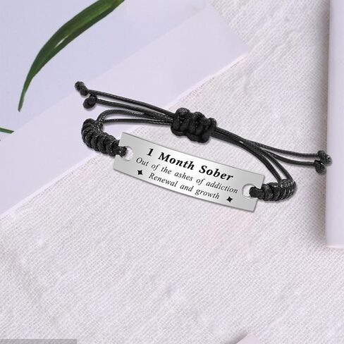 3 Years Sobriety Gifts - Out of The Ashes of Addiction Adjustable Bracelet Sober Gift - 3 Years Addiction Recovery Gift AA Bracelet NA Bangle Gift in Saudi Arabia