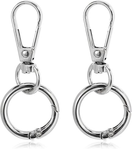 2pcs فتحة مزدوجة فتحة دوارة الخطاف دوارة مشبك مشبك المعادن دوار خطافات المفتاح مع حلقة مفاتيح مفتاح القصاص in Kuwait