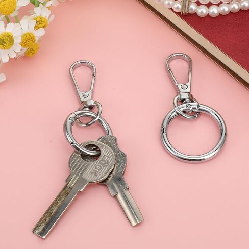 2pcs فتحة مزدوجة فتحة دوارة الخطاف دوارة مشبك مشبك المعادن دوار خطافات المفتاح مع حلقة مفاتيح مفتاح القصاص in Kuwait