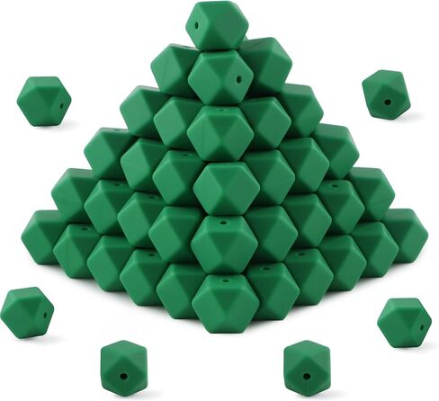 96Pcs Hexagon Silicone Beads, 14mm Polygon Silicone Beads for Keychain Making Silicone Beads for Pens and Bracelet Making（Multicolor） in Kuwait