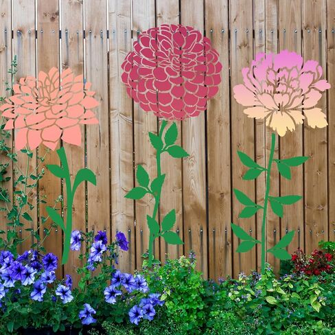 زهرة الإستنسل للطلاء 14 بوصة زهرة كبيرة من أذرع زهرة روز الكركديه الأزهار الأزهار لسياج حديقة قابلة لإعادة الاستخدام قابلة لإعادة الاستنسل عباد الشمس مرسو in Kuwait