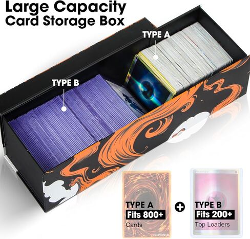 Trading Card Storage Box, Top Loader Boxes with Magnet Lid, Sports Card Case for Baseball/Soccer Card, Card Holder Case fits 800 Cards or 200 Top Loaders (Ethereal Elemental Grid, 4 Pack) in Kuwait