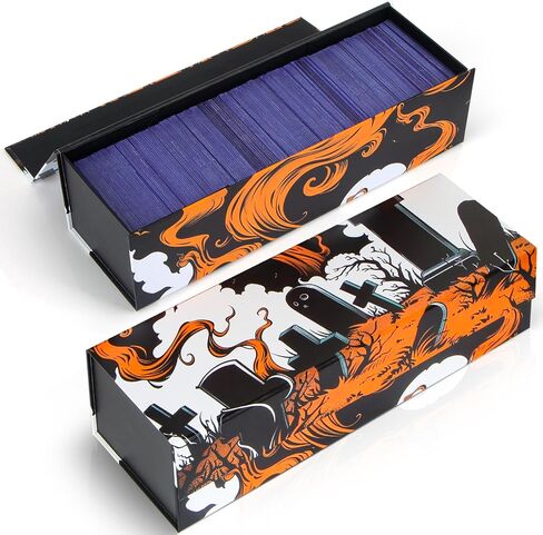 Trading Card Storage Box, Top Loader Boxes with Magnet Lid, Sports Card Case for Baseball/Soccer Card, Card Holder Case fits 800 Cards or 200 Top Loaders (Ethereal Elemental Grid, 4 Pack) in Kuwait