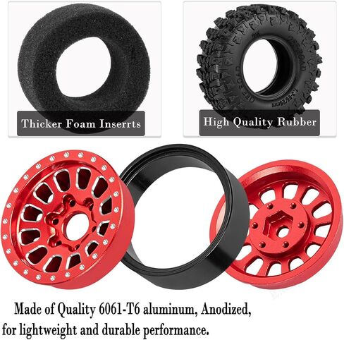 RC 1.3 بوصة العجلات إطارات/حافات العجلات لمدة 1/24 1/18 SCX24 TRX4M RC CRAWLER ، إطارات الألومنيوم 1.3 ، أصفر (4 مساءً) in Kuwait