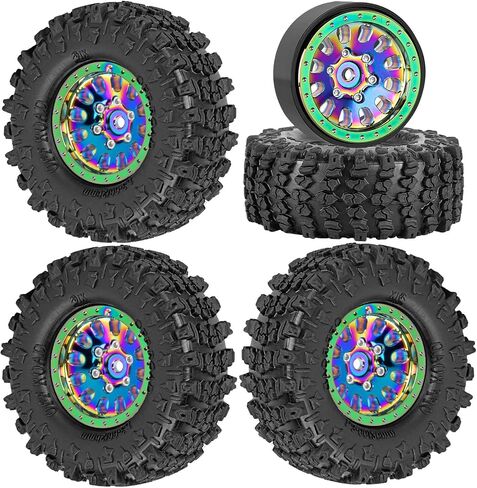 RC 1.3 بوصة العجلات إطارات/حافات العجلات لمدة 1/24 1/18 SCX24 TRX4M RC CRAWLER ، إطارات الألومنيوم 1.3 ، أصفر (4 مساءً) in Kuwait